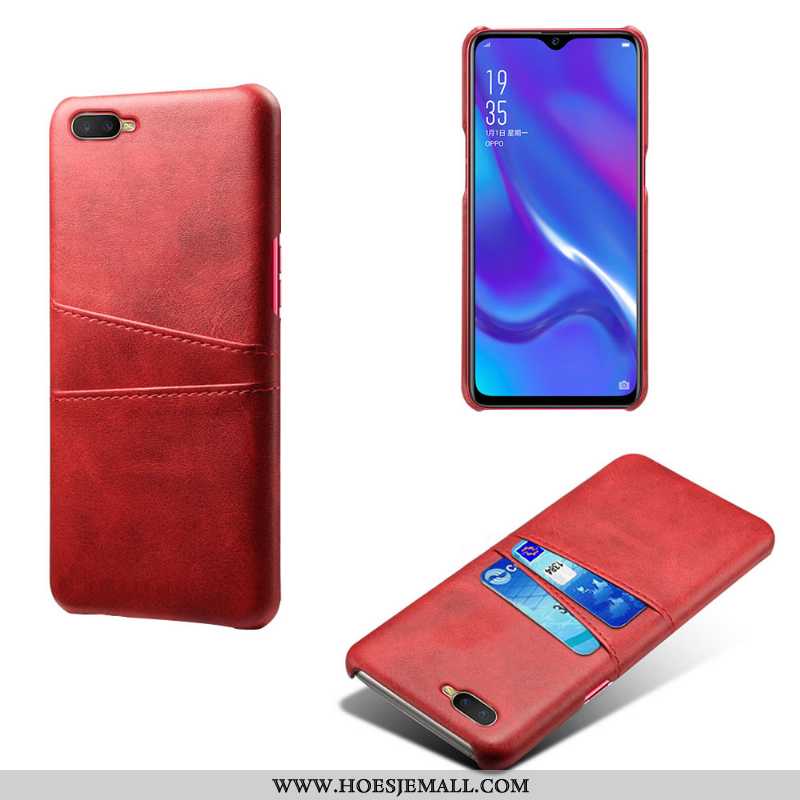 Hoesje Oppo Rx17 Neo Bescherming Leren Kwaliteit Mobiele Telefoon Kaart Anti-fall Leer Grijs