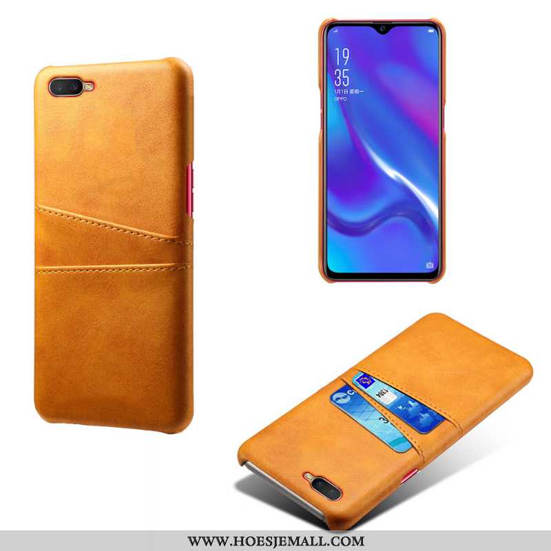 Hoesje Oppo Rx17 Neo Bescherming Leren Kwaliteit Mobiele Telefoon Kaart Anti-fall Leer Grijs