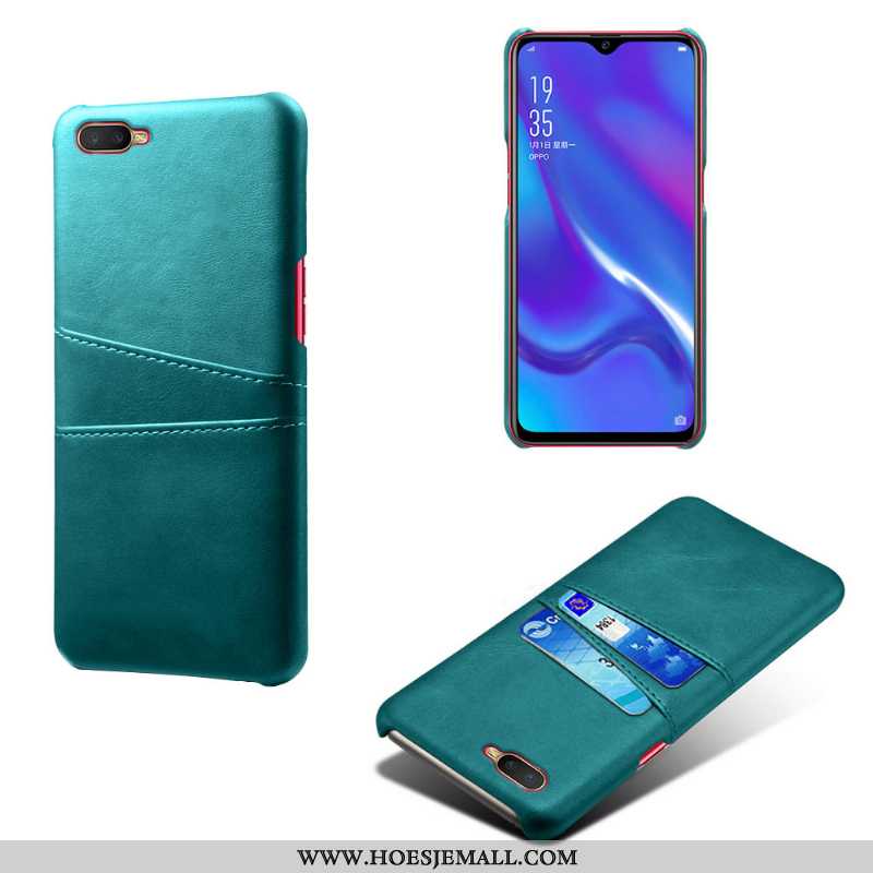 Hoesje Oppo Rx17 Neo Bescherming Leren Kwaliteit Mobiele Telefoon Kaart Anti-fall Leer Grijs