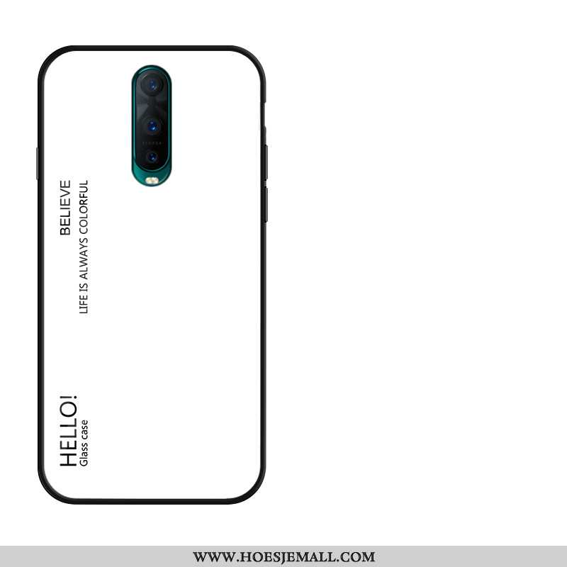 Hoes Oppo Rx17 Pro Bescherming Glas Siliconen Skärmskydd Rood Tempereren Mobiele Telefoon