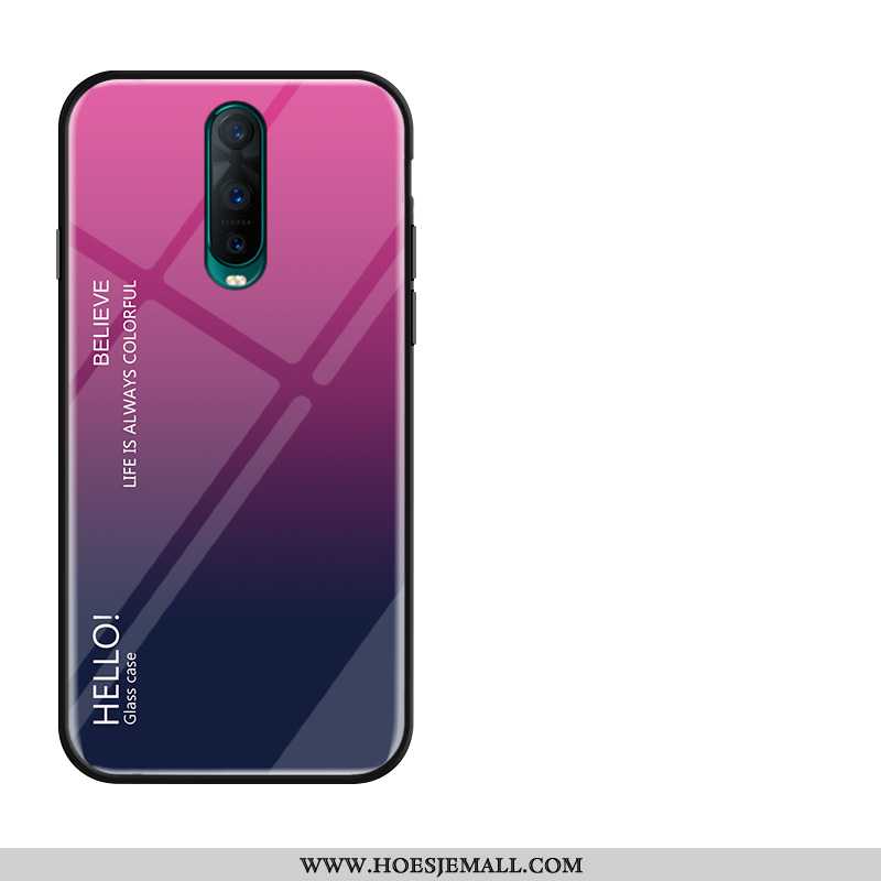 Hoes Oppo Rx17 Pro Bescherming Glas Siliconen Skärmskydd Rood Tempereren Mobiele Telefoon