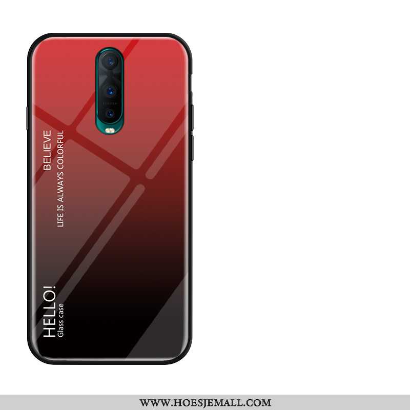 Hoes Oppo Rx17 Pro Bescherming Glas Siliconen Skärmskydd Rood Tempereren Mobiele Telefoon