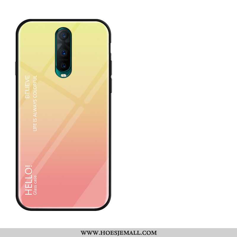 Hoes Oppo Rx17 Pro Bescherming Glas Siliconen Skärmskydd Rood Tempereren Mobiele Telefoon