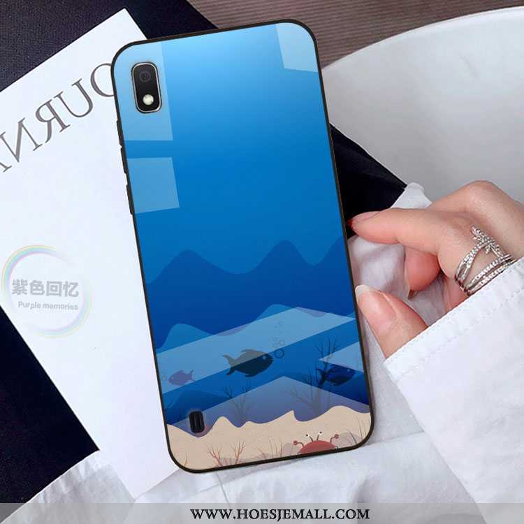 Hoesje Samsung Galaxy A10 Bescherming Glas Mobiele Telefoon Ster Blauw Hoes Blauwe