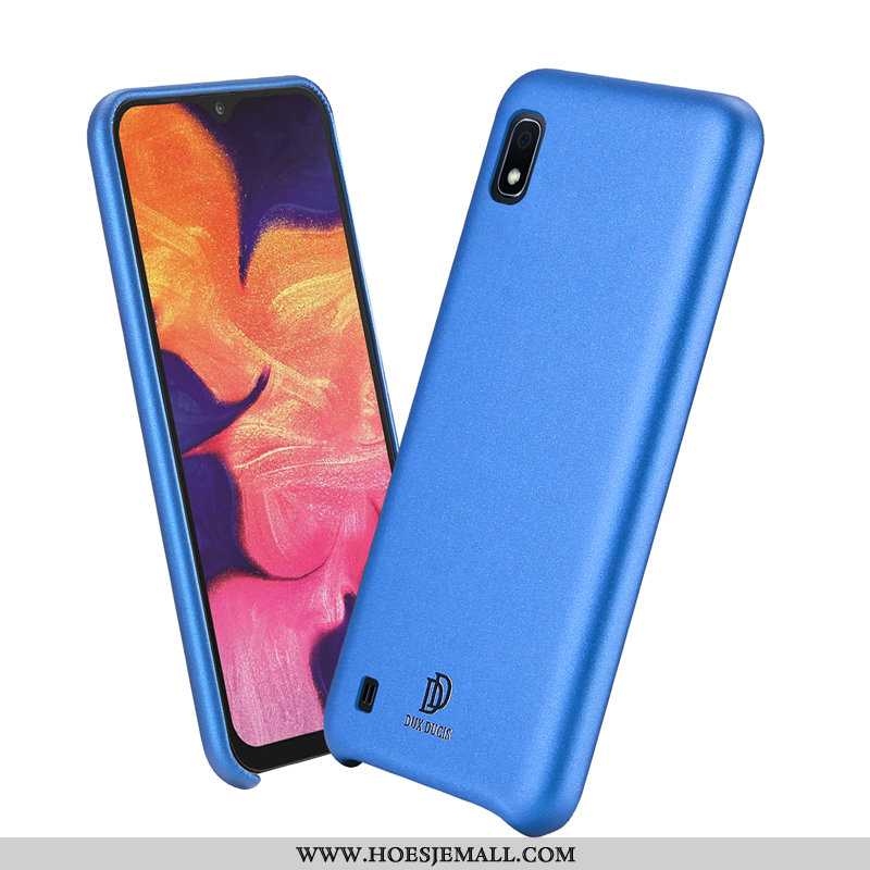 Hoes Samsung Galaxy A10 Leren Hoesje Leer Mobiele Telefoon Siliconen Blauw Ster Blauwe