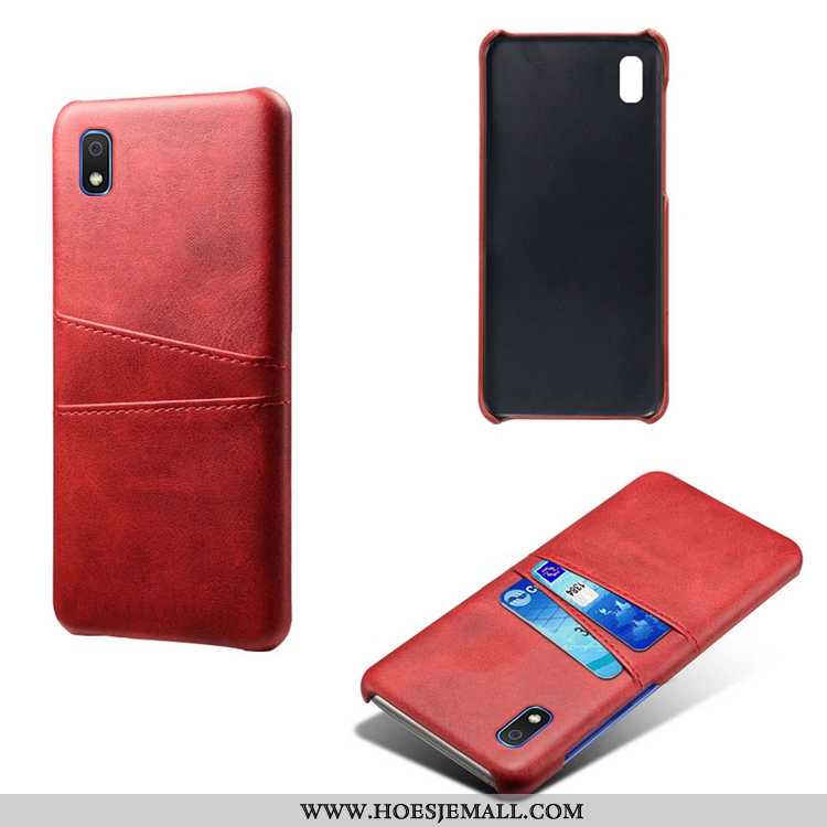 Hoes Samsung Galaxy A10 Leer Patroon Mobiele Telefoon Koe Persoonlijk Ster Hoesje Rood