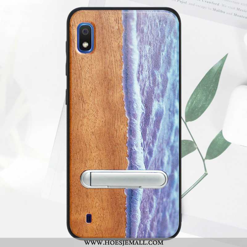 Hoesje Samsung Galaxy A10 Patroon Hout Hoes 2020 Geschilderd Mobiele Telefoon Groen