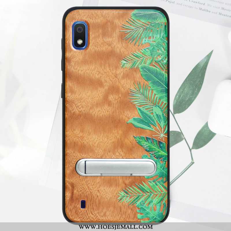 Hoesje Samsung Galaxy A10 Patroon Hout Hoes 2020 Geschilderd Mobiele Telefoon Groen