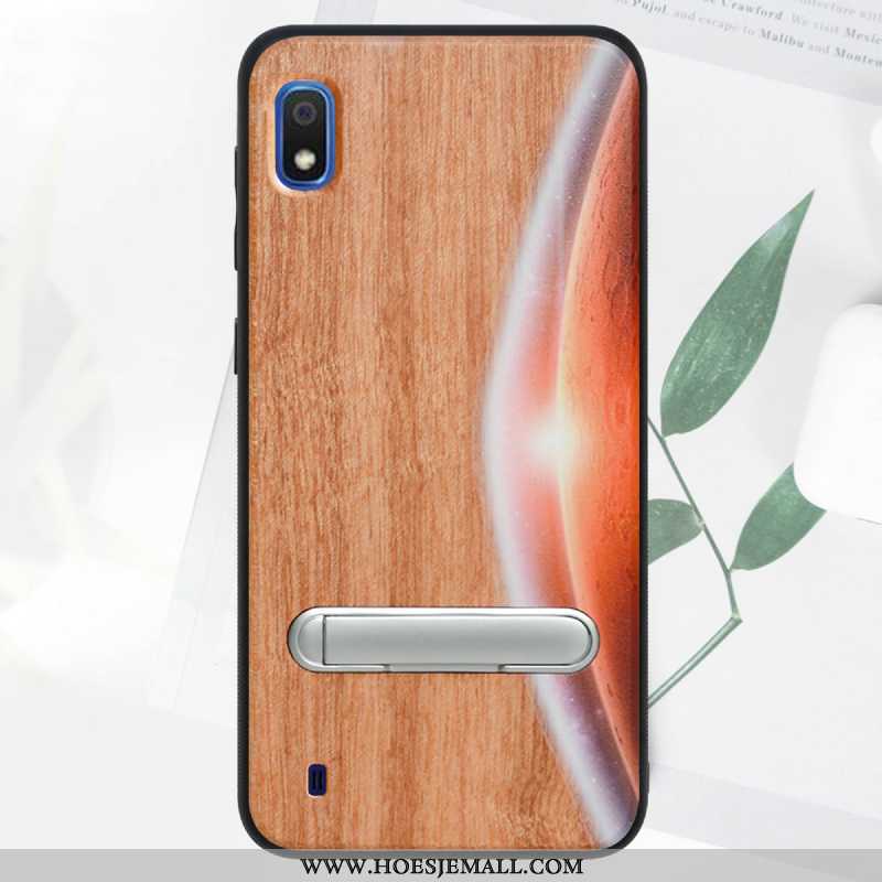 Hoesje Samsung Galaxy A10 Patroon Hout Hoes 2020 Geschilderd Mobiele Telefoon Groen