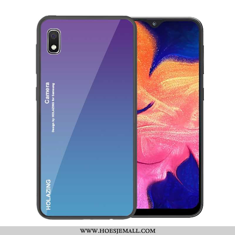 Hoes Samsung Galaxy A10 Trend Bescherming Glas Donkerblauw Verloop Hoesje Mobiele Telefoon Donkerbla