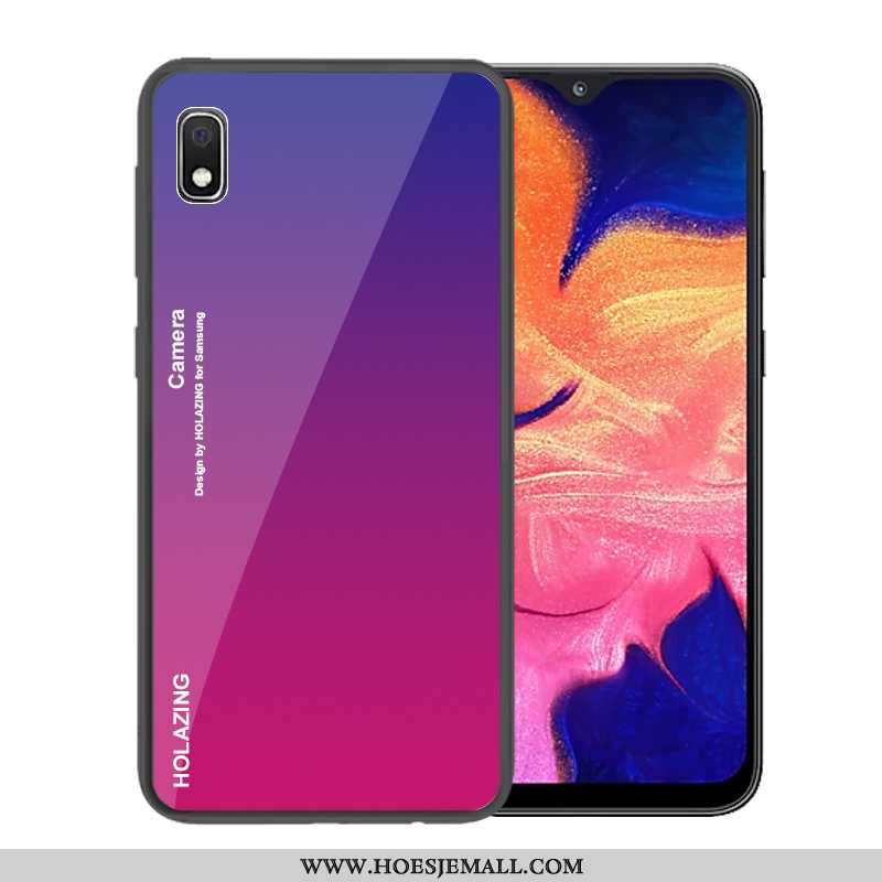 Hoes Samsung Galaxy A10 Trend Bescherming Glas Donkerblauw Verloop Hoesje Mobiele Telefoon Donkerbla