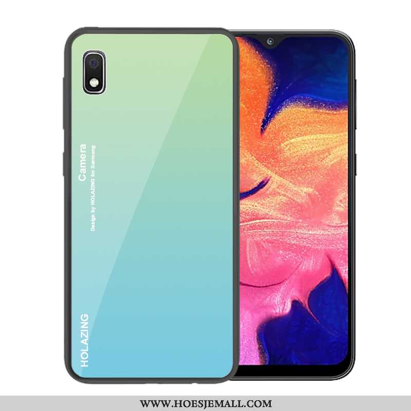 Hoes Samsung Galaxy A10 Trend Bescherming Glas Donkerblauw Verloop Hoesje Mobiele Telefoon Donkerbla