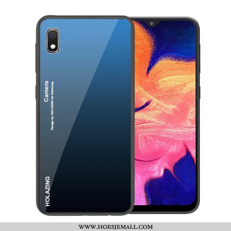 Hoes Samsung Galaxy A10 Trend Bescherming Glas Donkerblauw Verloop Hoesje Mobiele Telefoon Donkerbla