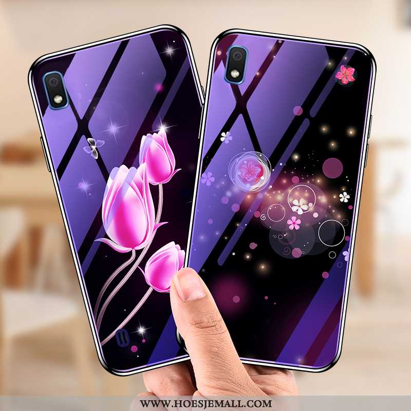 Hoes Samsung Galaxy A10 Bescherming Glas Mobiele Telefoon Siliconen Ster Zacht Hoesje Purper