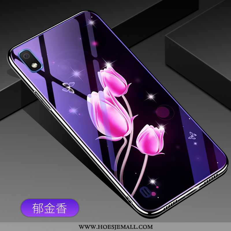 Hoes Samsung Galaxy A10 Bescherming Glas Mobiele Telefoon Siliconen Ster Zacht Hoesje Purper