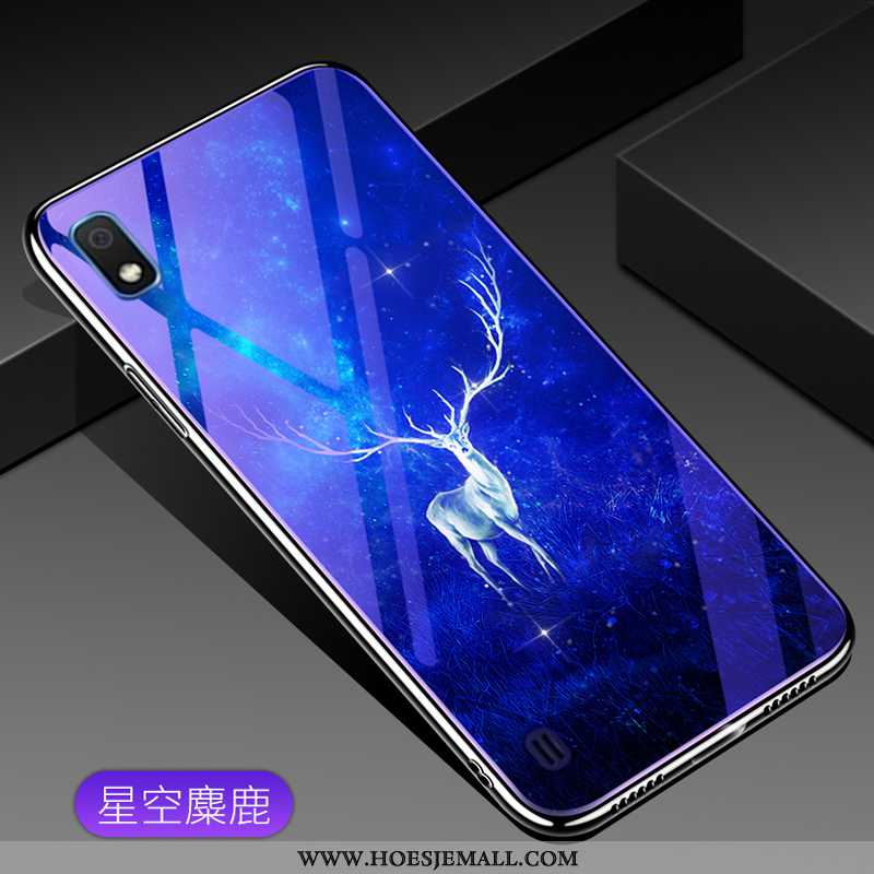 Hoes Samsung Galaxy A10 Bescherming Glas Mobiele Telefoon Siliconen Ster Zacht Hoesje Purper