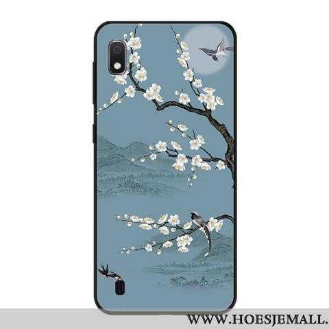 Hoesje Samsung Galaxy A10 Zacht Bescherming Mobiele Telefoon Zwart Hoes Ster Blauwe