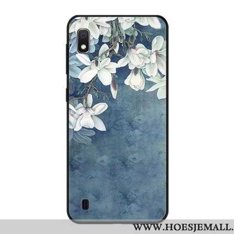 Hoesje Samsung Galaxy A10 Zacht Bescherming Mobiele Telefoon Zwart Hoes Ster Blauwe