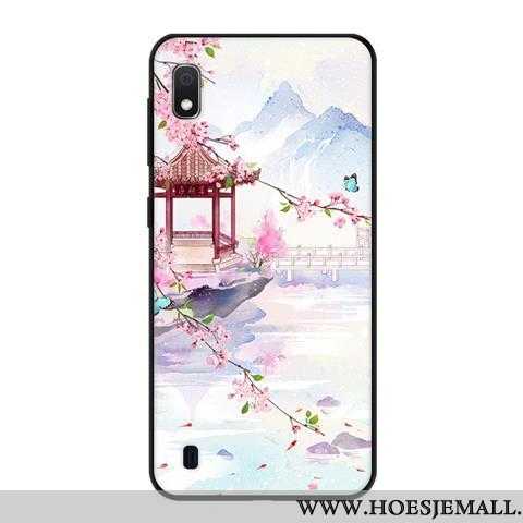 Hoesje Samsung Galaxy A10 Zacht Bescherming Mobiele Telefoon Zwart Hoes Ster Blauwe