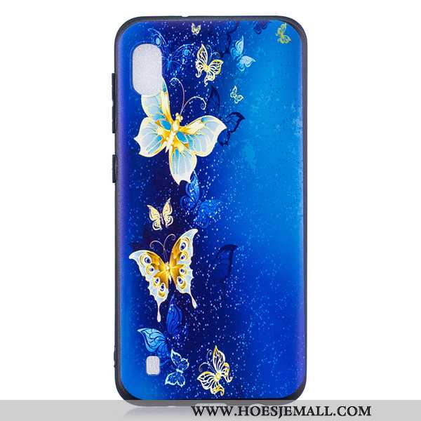 Hoes Samsung Galaxy A10 Spotprent Trend All Inclusive Schrobben Mobiele Telefoon Donkerblauw Hoesje 