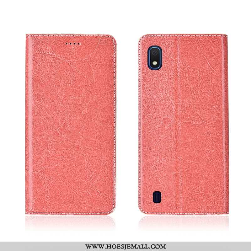 Hoesje Samsung Galaxy A10 Bescherming Leren Schrobben Echt Leer Mobiele Telefoon Bruin Bruine