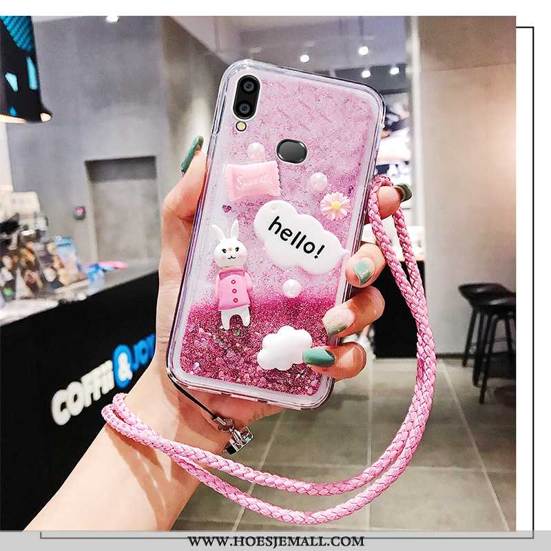 Hoes Samsung Galaxy A10s Trend Zacht Bescherming Hanger Ster Mode Siliconen Roze