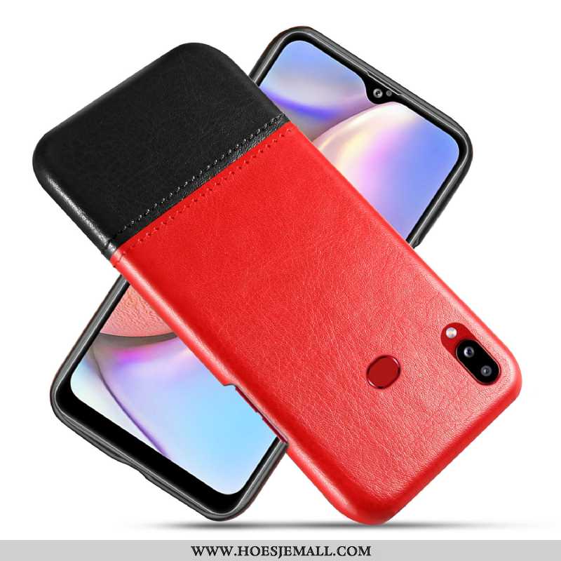 Hoes Samsung Galaxy A10s Leer Rood Verbinding Kwaliteit Hoesje Mobiele Telefoon Hard