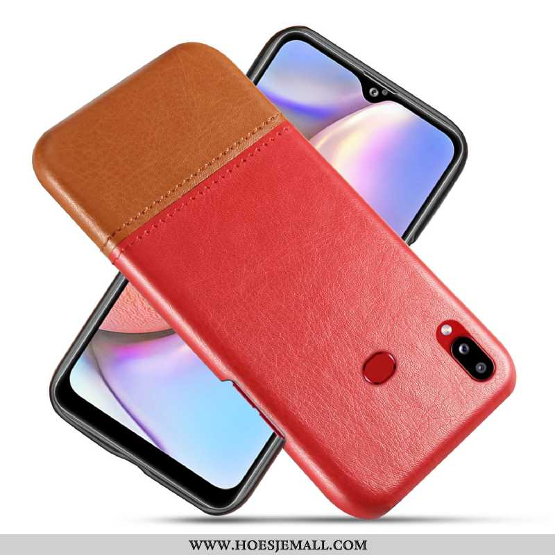 Hoes Samsung Galaxy A10s Leer Rood Verbinding Kwaliteit Hoesje Mobiele Telefoon Hard