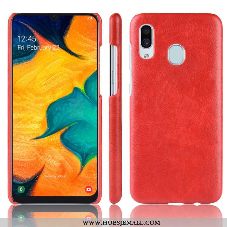 Hoes Samsung Galaxy A20e Patroon Bescherming Rood Soort Aziatische Vrucht Hoesje Leer Ster