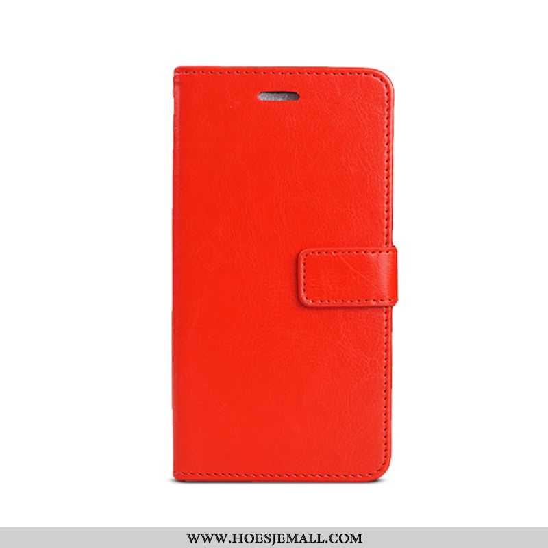 Hoes Samsung Galaxy A20e Leren Hoesje Portemonnee Mobiele Telefoon Rood Clamshell