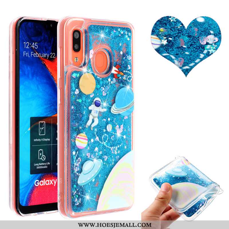 Hoes Samsung Galaxy A20e Drijfzand Ster Roze 2020 Hoesje Anti-fall