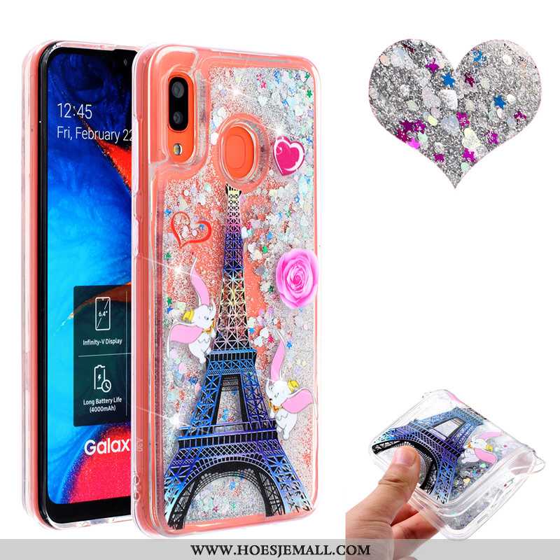 Hoes Samsung Galaxy A20e Drijfzand Ster Roze 2020 Hoesje Anti-fall