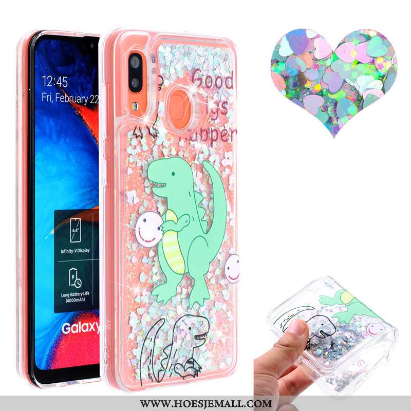 Hoes Samsung Galaxy A20e Drijfzand Ster Roze 2020 Hoesje Anti-fall