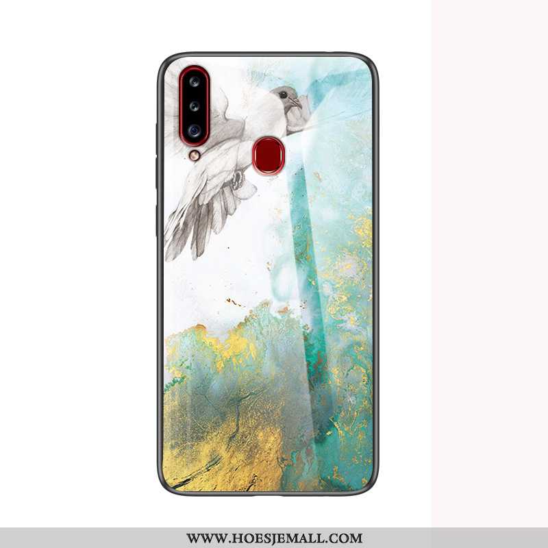 Hoesje Samsung Galaxy A20s Glas Trend Anti-fall Nieuw Mobiele Telefoon Hoes Zacht Witte