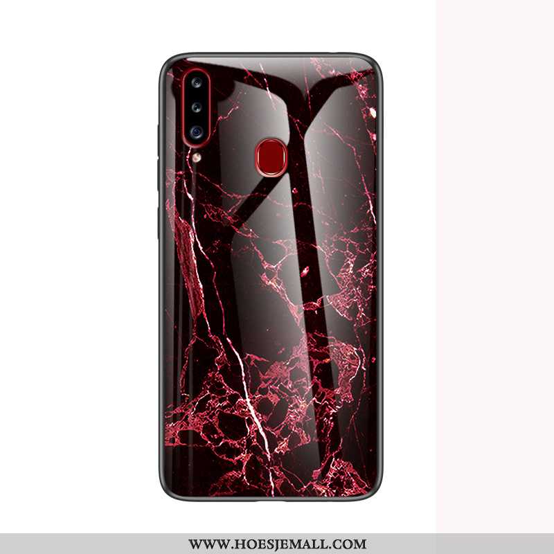 Hoesje Samsung Galaxy A20s Glas Trend Anti-fall Nieuw Mobiele Telefoon Hoes Zacht Witte