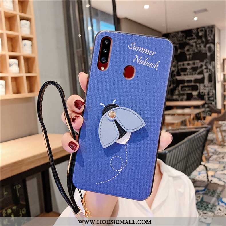 Hoes Samsung Galaxy A20s Siliconen Scheppend Anti-fall Mini Trend Hoesje Blauwe