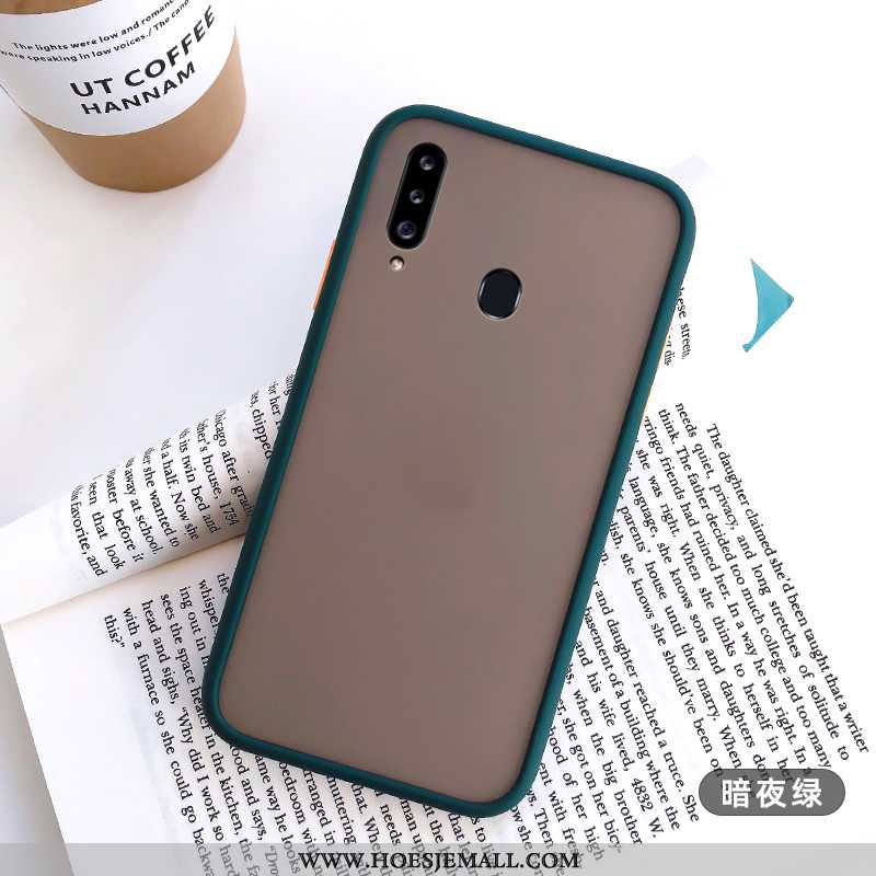 Hoes Samsung Galaxy A20s Siliconen Schrobben Nieuw Hoesje Zacht Mobiele Telefoon Lovers Groen