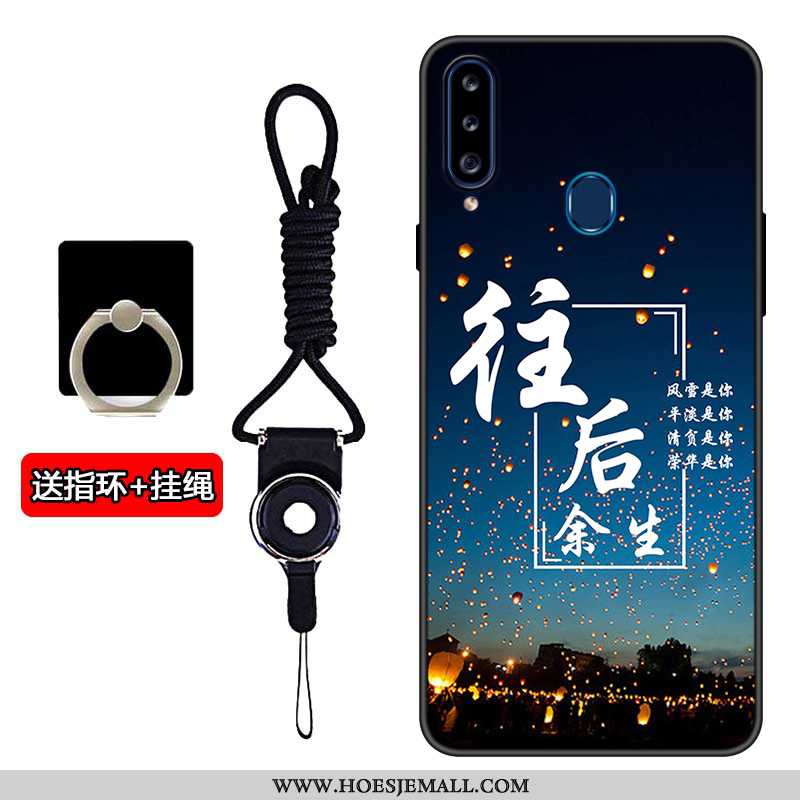 Hoes Samsung Galaxy A20s Trend Bescherming Patroon Hoesje Ster Mooie Anti-fall Zwarte