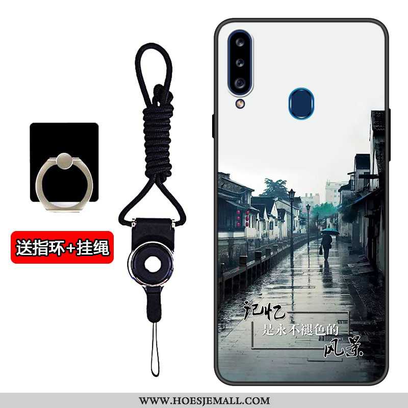 Hoes Samsung Galaxy A20s Trend Bescherming Patroon Hoesje Ster Mooie Anti-fall Zwarte