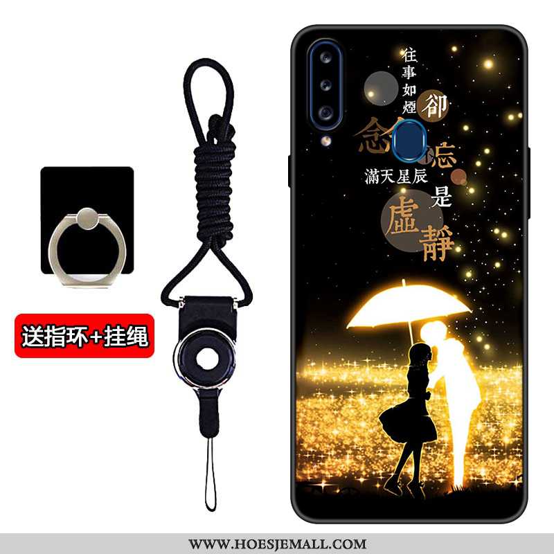 Hoes Samsung Galaxy A20s Trend Bescherming Patroon Hoesje Ster Mooie Anti-fall Zwarte