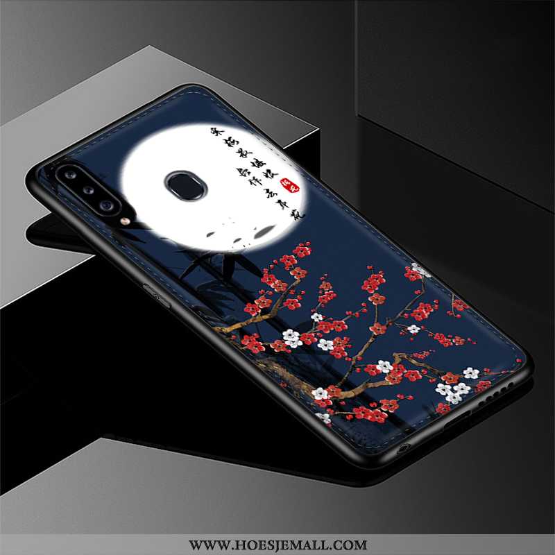 Hoesje Samsung Galaxy A20s Bescherming Reliëf Chinese Stijl Leer Mobiele Telefoon Patroon Ster Donke