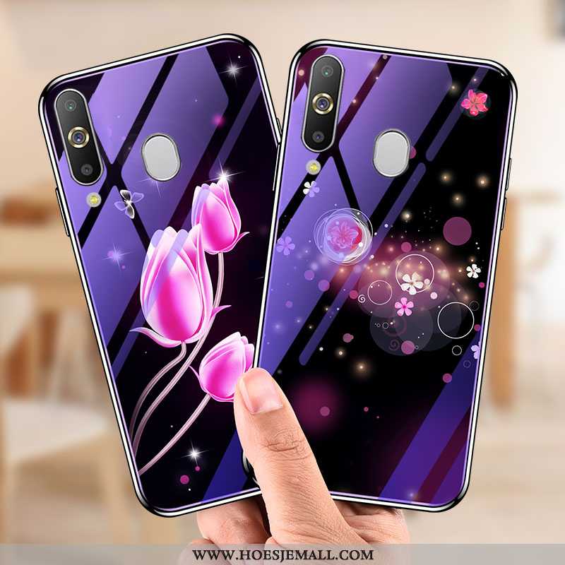 Hoes Samsung Galaxy A20s Scheppend Trend Siliconen Purper Anti-fall Glas Lovers