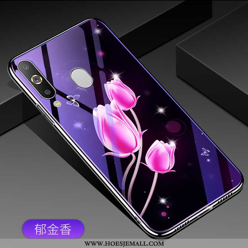 Hoes Samsung Galaxy A20s Scheppend Trend Siliconen Purper Anti-fall Glas Lovers