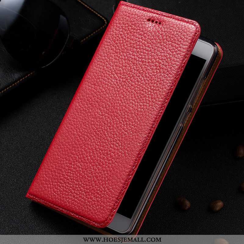 Hoesje Samsung Galaxy A20s Bescherming Leren Anti-fall Folio Mobiele Telefoon Patroon Rood