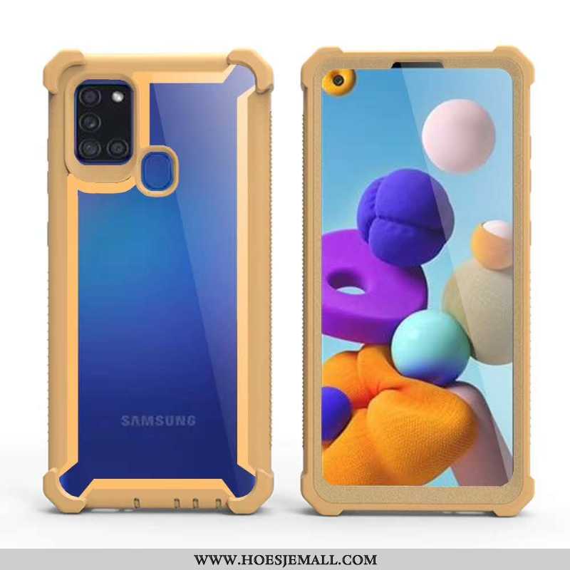 Hoesje Samsung Galaxy A21s Bescherming Hoes Groen All Inclusive Mobiele Telefoon Gasbag Ster