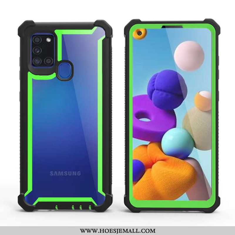 Hoesje Samsung Galaxy A21s Bescherming Hoes Groen All Inclusive Mobiele Telefoon Gasbag Ster