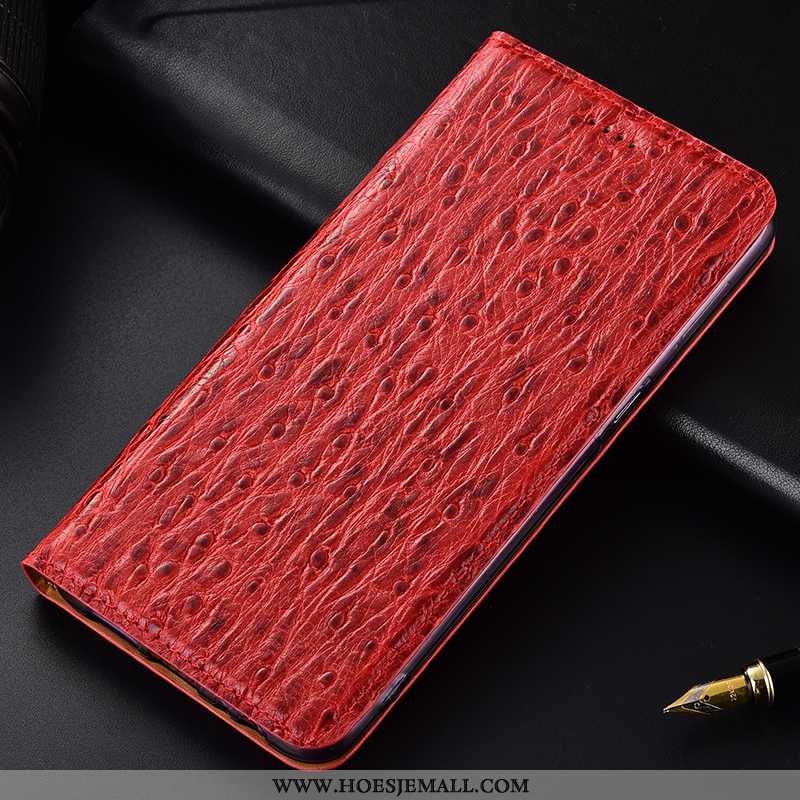 Hoesje Samsung Galaxy A21s Leren Patroon Folio Anti-fall Rood Vogel