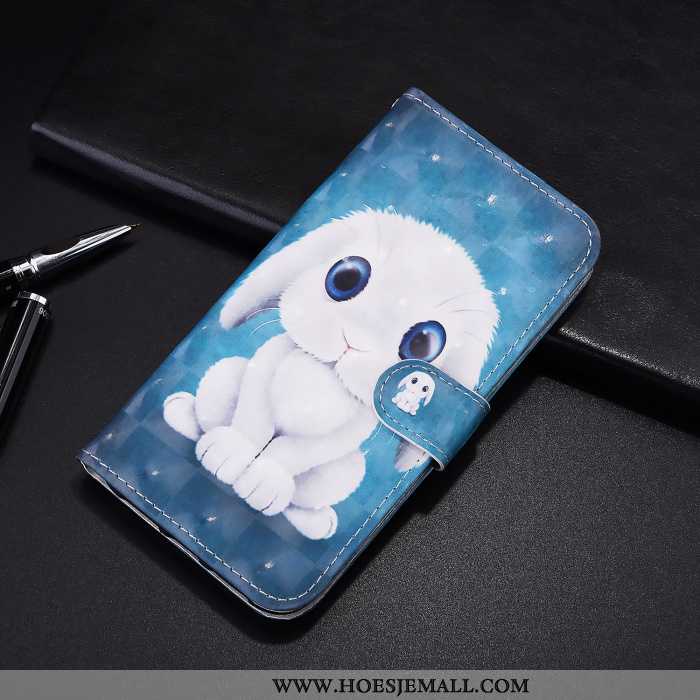 Hoesje Samsung Galaxy A21s Spotprent Bescherming Ster Hoes Blauw Mobiele Telefoon Leren Blauwe