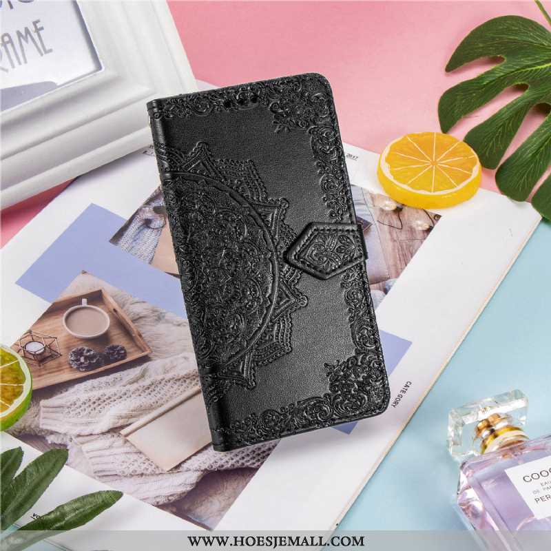 Hoes Samsung Galaxy A21s Portemonnee Leren Hoesje Anti-fall Mobiele Telefoon Roze Ondersteuning Foli