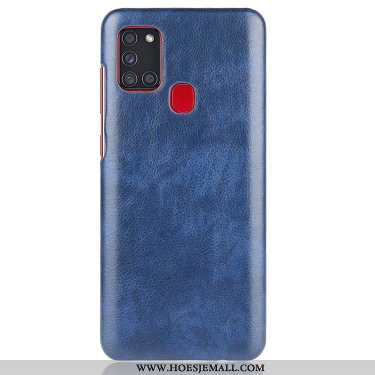 Hoes Samsung Galaxy A21s Leren Hoesje Schrobben Leer Persoonlijk Grijs Vintage